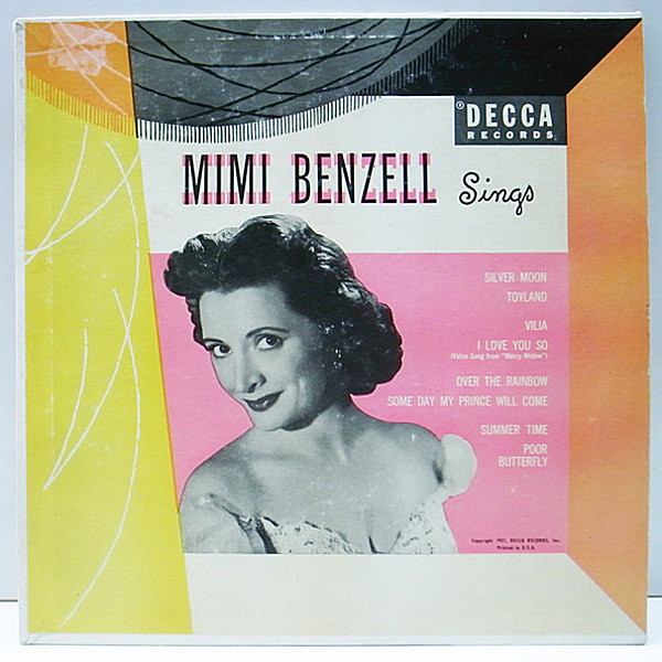 レコードメイン画像：良品!! 10 FLAT MONO 緑ラベ 深溝 オリジナル MIMI BENZELL Sings ('51 Decca) ミミ・ベンゼルの数少ない音源