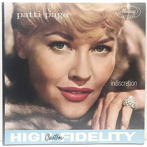 レコードメイン画像：【美ジャケ＆プレイ良し】MONO 初版 黒銀ラベル 両溝 USオリジナル PATTI PAGE Indiscretion ('59 Mercury) 枯葉, 恋人よ我に帰れ ほか