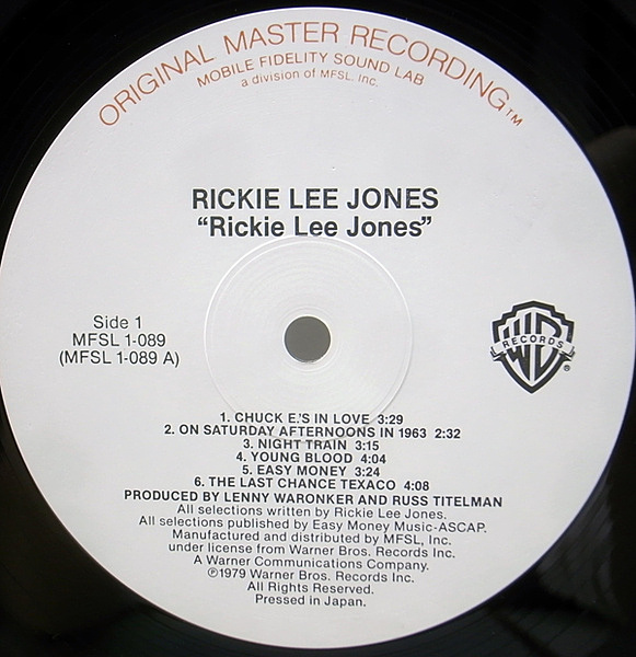 LPレコード　RICKIE LEE JONES/ MOBILE FIDELITY SOUND LAB[輸入盤] RICKIE LEE JONES / Same (LP) / MFSL | WAXPEND RECORDS