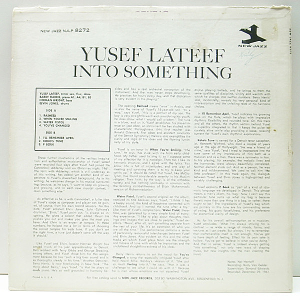YUSEF LATEEF / Into Something (LP) / New Jazz | WAXPEND RECORDS