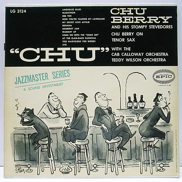 レコードメイン画像：良好!! FLAT 1stストロボ 深溝 MONO オリジナル CHU BERRY『Chu』('55 Epic) Steig 猫ジャケ・シリーズ 人気作 チュー・ベリー LP