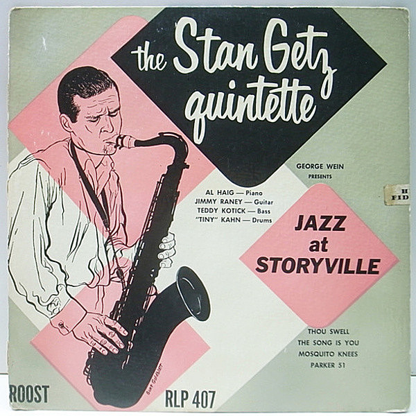 レコードメイン画像：10 FLAT 深溝 MONO 完全オリジナル STAN GETZ Jazz At Storyville ('52 Royal Roost) AL HAIG, JIMMY RANEY ほか