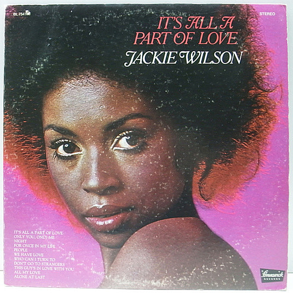 レコードメイン画像：良盤!! USオリジナル JACKIE WILSON It's All A Part Of Love ('70 Brunswick) プロデュース／CARL DAVIS & EUGENE RECORD シカゴソウル