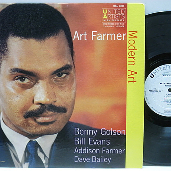 レコードメイン画像：貴重・白プロモ・美品!! MONO 深溝 完全オリジナル ART FARMER Modern Art ('58 United) Benny Golson, Bill Evans ほか 屈指の名盤 激レア