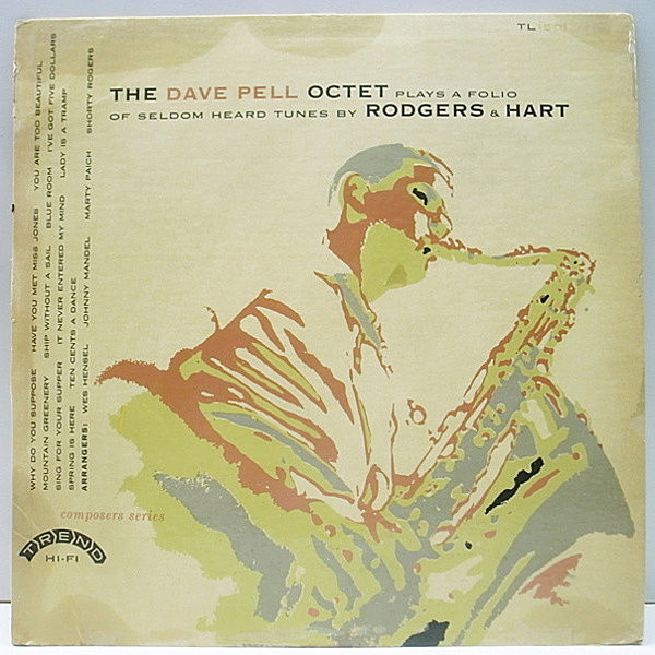 レコードメイン画像：初回FLAT 深溝 MONO オリジナル The DAVE PELL OCTET Plays A Folio Of Seldom Heard Tunes By Rodgers & Hart ('54 Trend TL 1501)