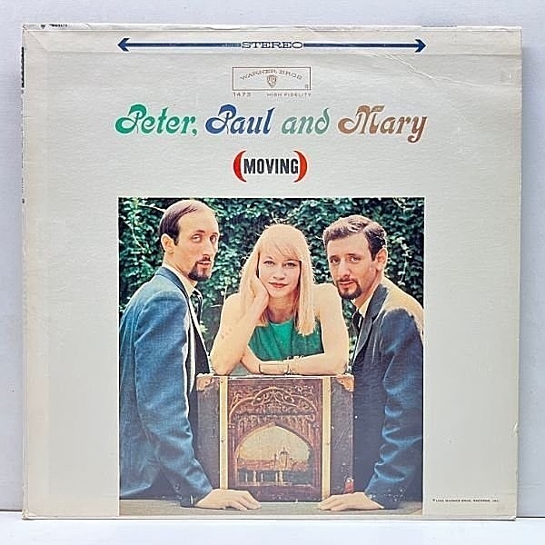 レコードメイン画像：美盤!! 初版 金ラベル USオリジナル PETER PAUL & MARY Moving ('63 Warner) 米フォーク・トリオ／ピーター・ポール&マリー Puff 収録