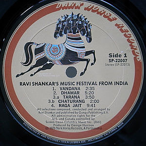 RAVI SHANKAR / Ravi Shankar's Music Festival From India (LP