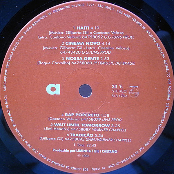 CAETANO VELOSO / GILBERTO GIL / Tropicalia 2 (LP) / Philips