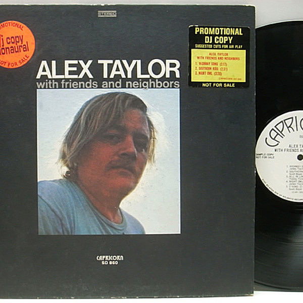 レコードメイン画像：レア!! MONO プロモ・オンリー ALEX TAYLOR With Friends And Neighbors ('71 Capricorn) PROMO ONLY モノラル James Taylor, King Curtis