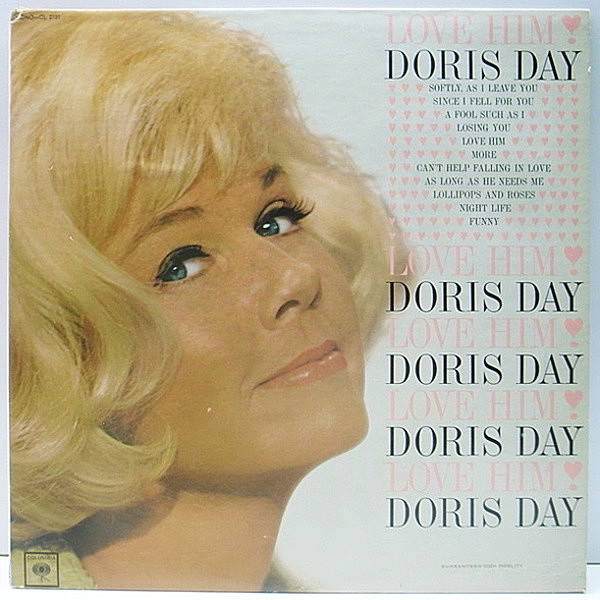 レコードメイン画像：極美盤!! MONO 初回GUARANTEED 2eye オリジナル DORIS DAY Love Him ('64 Columbia) 恋愛歌集 モノラル LP 好きにならずにいられない