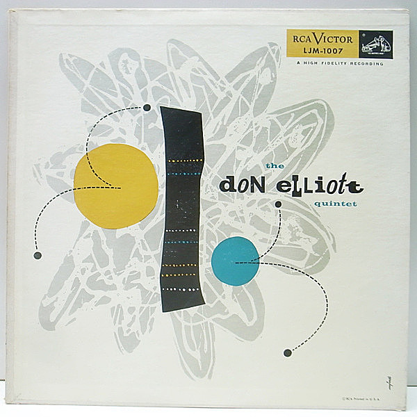 レコードメイン画像：美品 MONO 初期ニッパー 深溝 DON ELLIOTT Quintet ('54 RCA Victor) Joe Puma, Ralph Martin ほか ドン・エリオット LP Rmjonesジャケット