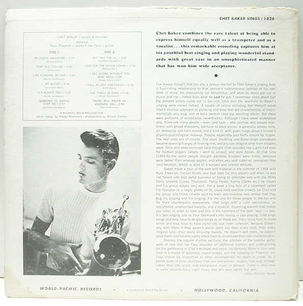 CHET BAKER / Chet Baker Sings (LP) / World Pacific | WAXPEND