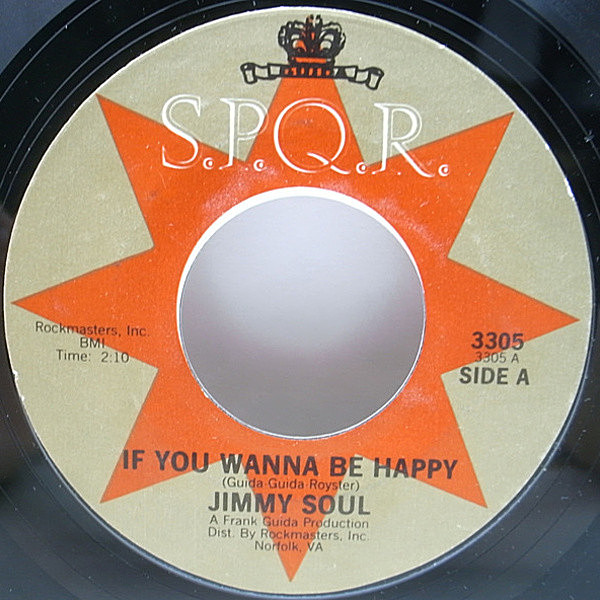 レコードメイン画像：良盤!! 7インチ JIMMY SOUL If You Wanna Be Happy (SPQR) 45RPM. KID CREOLE BILL WYMAN カリプソ R&B ハンドクラップ