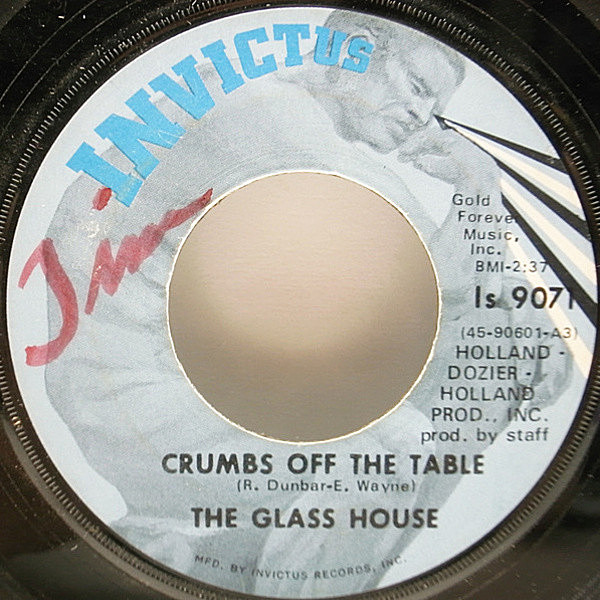 レコードメイン画像：アルバム未収録・7オンリー!! USオリジナル GLASS HOUSE Crumbs Off The Table / Bad Bill Of Goods ('73 Invictus) DUSTY SPRINGFIELD