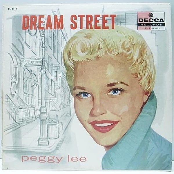 レコードメイン画像：FLAT 黒銀スモール USオリジナル PEGGY LEE Dream Street ('57 Decca) Marty Paich, Shorty Rogers (arr.) 初期の名作 レア LP