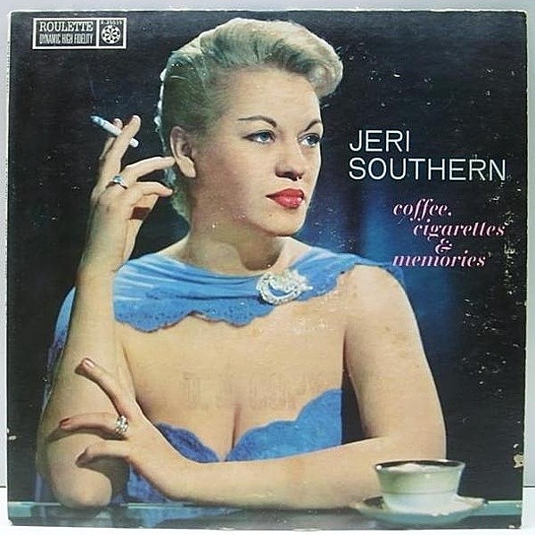 レコードメイン画像：レアな美盤!! プロモ MONO 1stマルチバー 深溝 オリジナル JERI SOUTHERN Coffee Cigarettes & Memories ('58 Roulette) 名盤