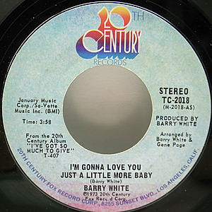 レコード画像：BARRY WHITE / I'm Gonna Love You Just A Little More Baby