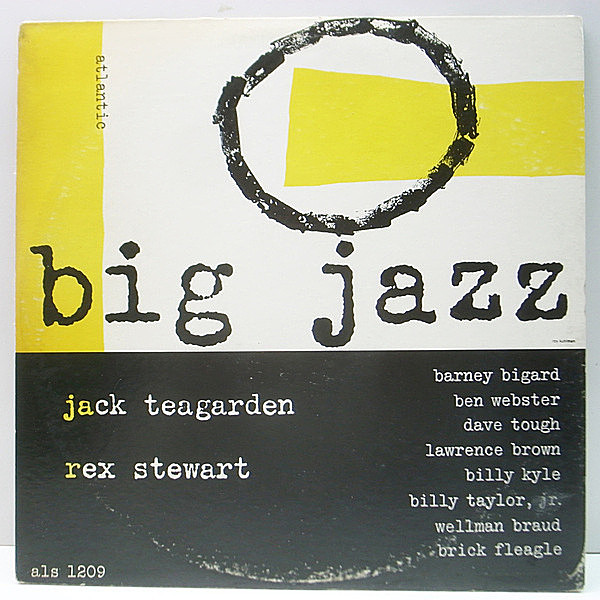 レコードメイン画像：美盤!! MONO 黄ラベル 深溝 USオリジナル JACK TEAGARDEN / REXSTEWART Big Jazz (Atlantic ALS 1209) 1940年の貴重な録音