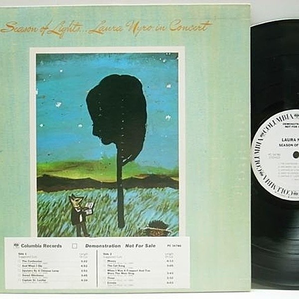 レコードメイン画像：白プロモ 良好!! USオリジナル LAURA NYRO Season Of Lights... In Concert ('77 Columbia) WHITE PROMO バンド編成での好ライヴ