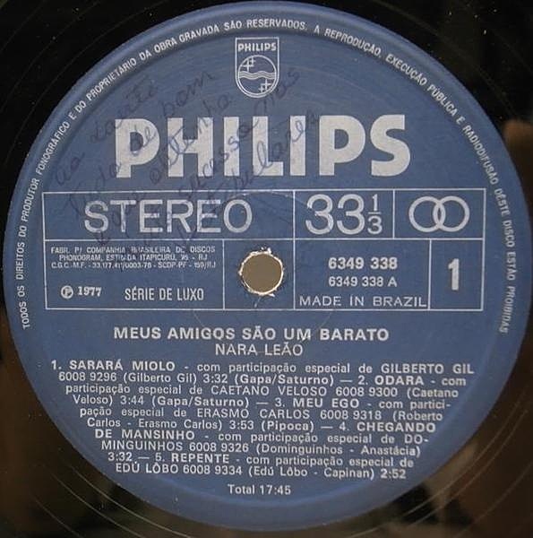 NARA LEAO / Os Meus Amigos Sao Um Barato (LP) / Philips