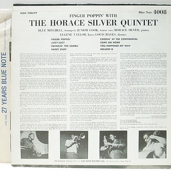 HORACE SILVER / Finger Poppin' With The Horace Silver