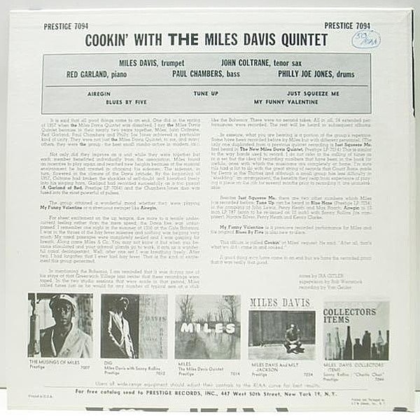 MILES DAVIS / Cookin' (LP) / Prestige | WAXPEND RECORDS