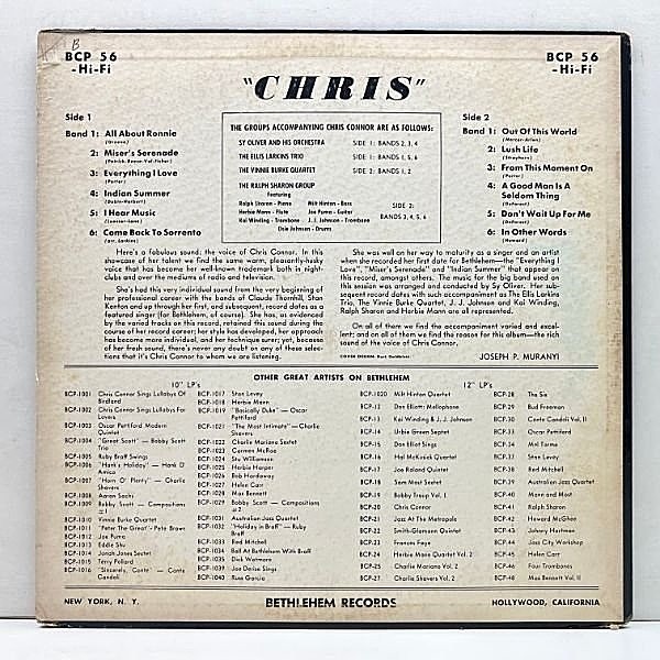 CHRIS CONNOR / Chris (LP) / Bethlehem | WAXPEND RECORDS