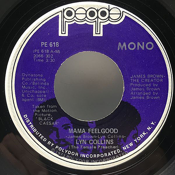 レコードメイン画像：7インチ USオリジナル LYN COLLINS Mama Feelgood / Fly Me To The Moon | JAMES BROWNプロデュース JB's レディ・ソウル 古典 45's