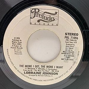 レコード画像：LORRAINE JOHNSON / The More I Get, The More I Want