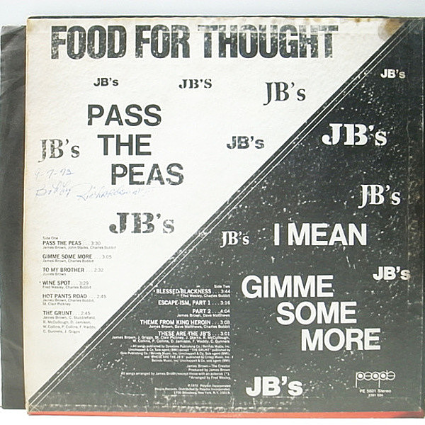 JB'S / Food For Thought (Pass The Peas I Mean Gimme Some More) (LP