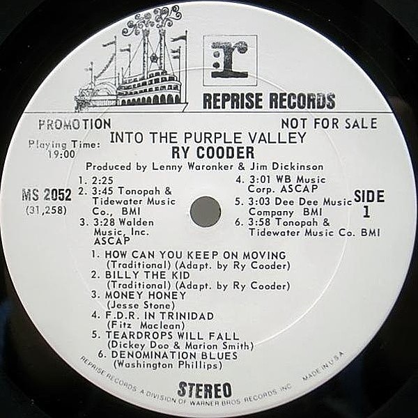 RY COODER　12㌅レコード RY COODER / Into The Purple Valley (LP) / Reprise | WAXPEND