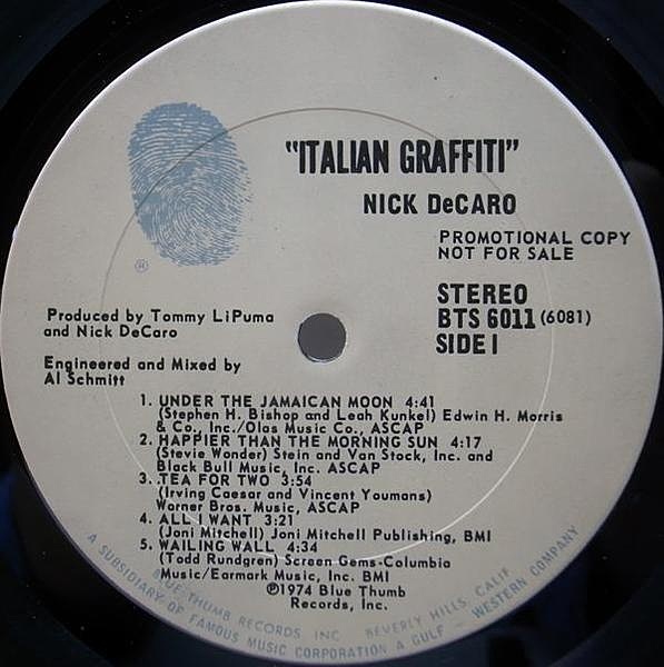 NICK DeCARO / Italian Graffiti (LP) / Blue Thumb | WAXPEND