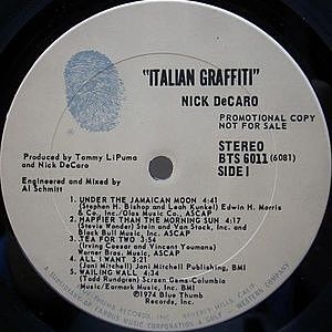 NICK DeCARO / Italian Graffiti (LP) / Blue Thumb | WAXPEND