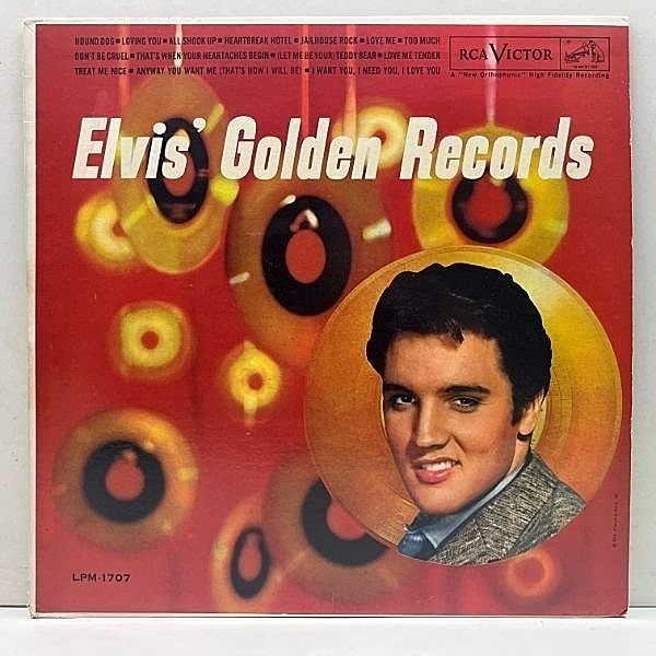レコードメイン画像：USオリジナル MONO 銀文字 ニッパー 深溝 ELVIS PRESLEY Elvis' Golden Records ('58 RCA) エルヴィス・プレスリーのゴールデンレコード