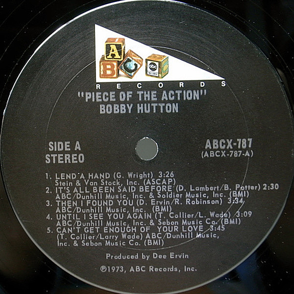 BOBBY HUTTON / Piece Of The Action (LP) / ABC | WAXPEND RECORDS