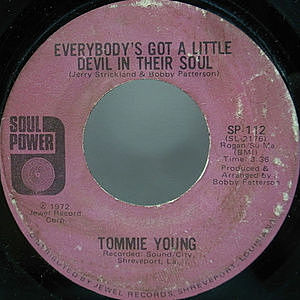 レコード画像：TOMMIE YOUNG / Everybody's Got A Little Devil In Their Soul