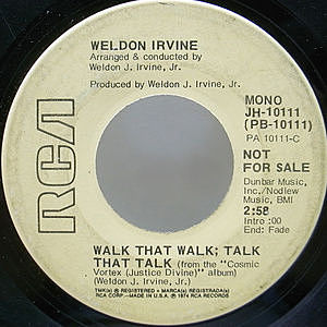 レコード画像：WELDON IRVINE / Walk That Walk; Talk That Talk