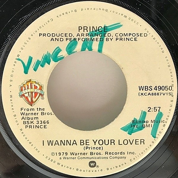 レコードメイン画像：7インチ USオリジナル PRINCE I Wanna Be Your Lover ／ My Love Is Forever ('79 Warner Bros.) ミディアム・ソウル・ダンサー 45RPM.
