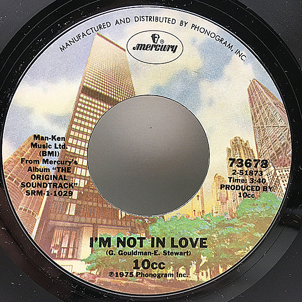 レコードメイン画像：極美盤!! 7インチ USオリジナル 10CC I'm Not In Love / Channel Swimmer ('75 Mercury) 大名曲 アイム・ノット・イン・ラヴ 45RPM.