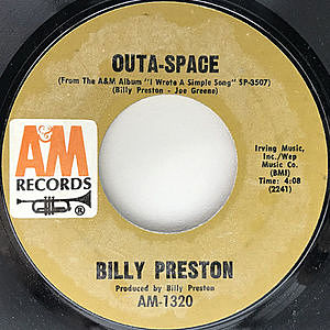 レコード画像：BILLY PRESTON / Outa-Space / I Wrote A Simple Song