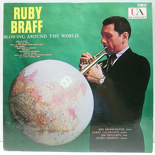 レコードメイン画像：良好!! MONO 1st赤ラベ 深溝 USオリジナル RUBY BRAFF Blowing Around The World ('59 UA) Bob Brookmeyer, Barry Galbraith 中間派・好演