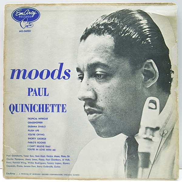 レコードメイン画像：US 完全オリジナル 1st YMG, 銀縁, 大ドラマー, 青刷 PAUL QUINICHETTE Moods (EmArcy MG 36003) Sir Charles Thompson, Barry Galbraith