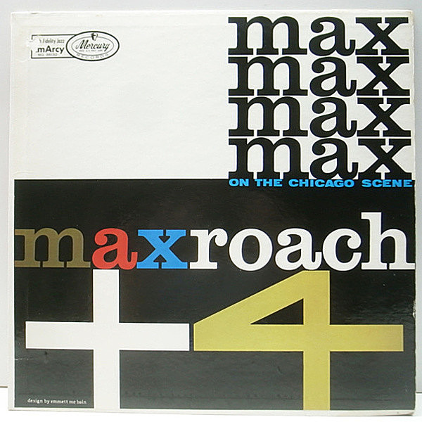 レコードメイン画像：美盤!! MONO 初版 大ドラマー 深溝 USオリジナル MAX ROACH + 4 On The Chicago Scene (EmArcy MG 36132) Booker Little デビュー・初録音