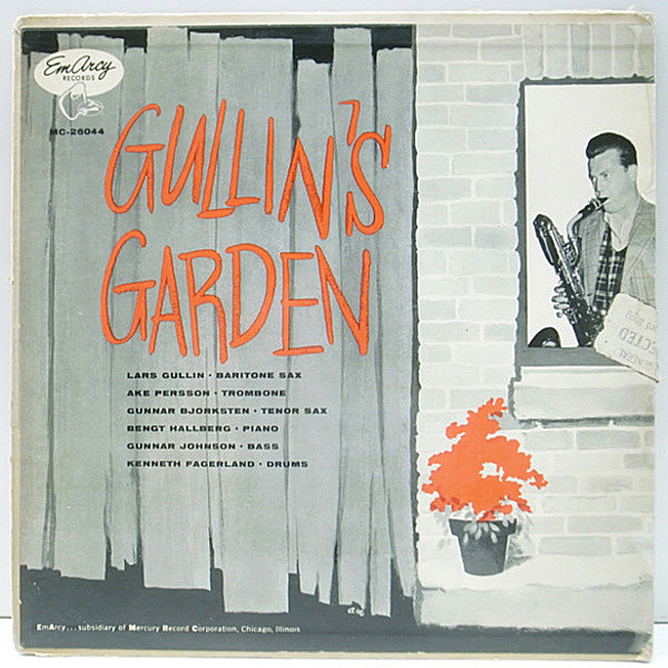 レコードメイン画像：10インチ YMG 大ドラマー FLAT 青刷 オリジナル LARS GULLIN Gullin's Garden (EmArcy) Ake Persson, Bengt Hallberg