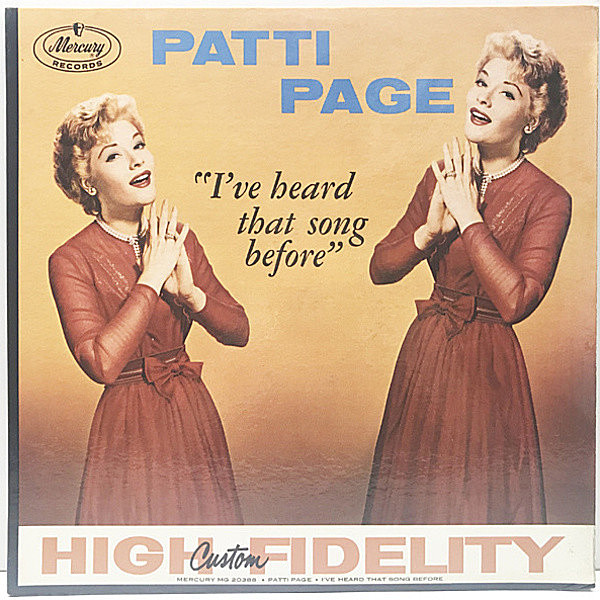 レコードメイン画像：美品 MONO 初版 黒銀ラベル 両溝 USオリジナル PATTI PAGE I've Heard That Song Before (Mercury) ノスタルジックに綴ったスタンダード集