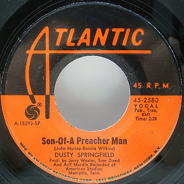 レコードメイン画像：美盤!! 初版 '68年 先行シングル USオリジナル DUSTY SPRINGFIELD Son-Of-A Preacher Man / Just A Little Lovin (Atlantic) 7インチ 45RPM