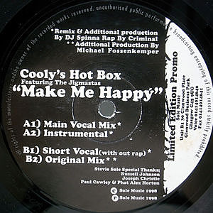 レコード画像：COOLY'S HOT BOX / Make Me Happy