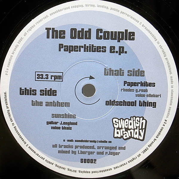 レコードメイン画像：スウェーデン・ブレイクビーツ!! THE ODD COUPLE Paperkites (Swedish Brandy) ジャジー, ボッサ