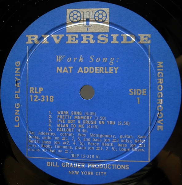 NAT ADDERLEY / Work Song (LP) / Riverside | WAXPEND RECORDS