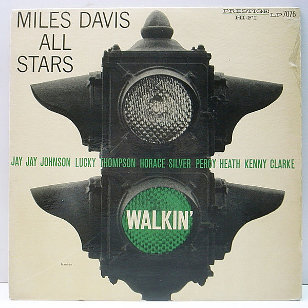 レコードメイン画像：【447West NY, 1stジャケット】MONO 手書きRVG 深溝 MILES DAVIS Walkin' (Prestige 7076) NJ, 2nd | J.J. JOHNSON, HORACE SILVER ほか